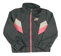 Tmavošedá sportovní propínací mikina s logem Nike