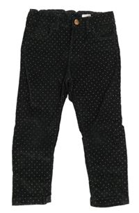 Antracitové puntíkaté manšestrové skinny kalhoty zn. Pusblu