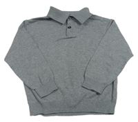 Šedý melírovaný polo svetr H&M