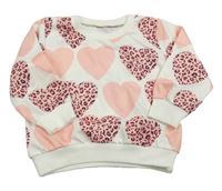 Bílá mikina se srdíčky