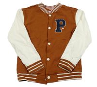 Hnědo-smetanová baseballová mikina s písmenem Name it