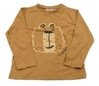 Hnědé triko s medvědem Zara