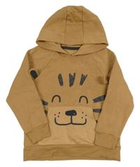 Hnědá mikina s tygrem a kapucí George