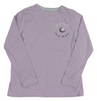 Lila triko s měsícem a nápisem Primark
