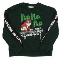 Tmavozelená mikina se Santou C&A