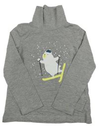 Šedý melírovaný rolák s medvědem Lupilu