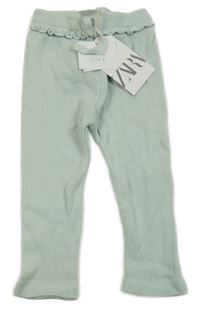 Nové - Světlezelené žebrované tepláky s volánkem Zara