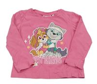 Růžové triko se Skye a Everest Nickelodeon