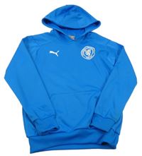 Modrá sportovní mikina s potiskem a kapucí Puma