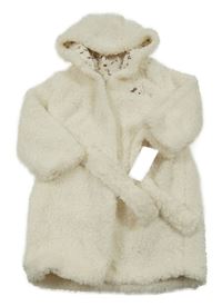 Nové - Krémový chlupatý podšitý župan s kapucí George
