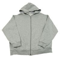 Šedá melírovaná propínací mikina s kapucí H&M