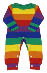 Barevný pruhovaný teplákový overal