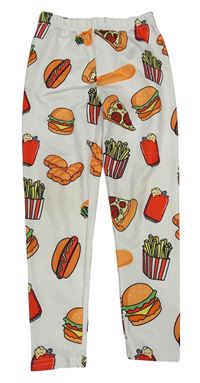 Smetanové lehké tepláky s jídlem Shein