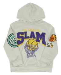 Bílá mikina s basketbalovým míčem a kapucí Shein