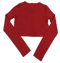 Červené crop triko H&M