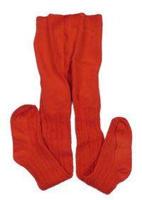 Červené vzorované punčocháče