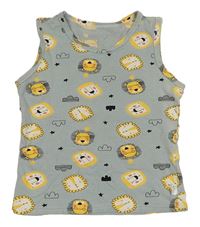 Světlemodrý nátělník s lvy