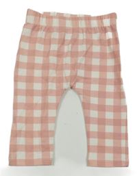 Starorůžovo-smetanové kostkované legíny George