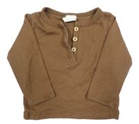 Hnědé triko s knoflíky H&M