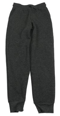 Tmavošedé melírované prošívané tepláky Primark