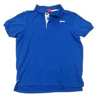 Modré polo tričko s logem Slazenger