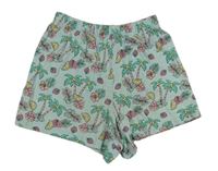 Mintové pyžamové kraťasy s palmami Primark