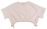 Světlerůžové crop tričko Zara