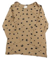 Hnědo-černé vzorované triko H&M