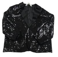 Černé flitrové společenské sako H&M