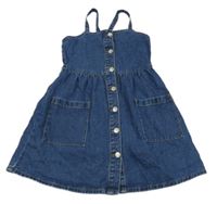 Tmavomodré propínací riflové šaty s kapsami George