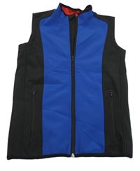 Modro-černá softshellová vesta 