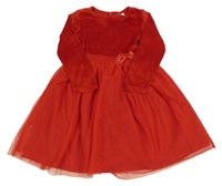 Červené sametové šaty s tylovou sukní Kiki&Koko