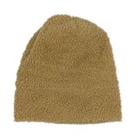 Béžová huňatá podšitá čepice 