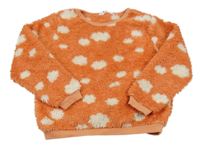 Korálová puntíkatá chlupatá mikina H&M