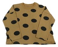 Hnědo-černá puntíkatá lehká mikina 