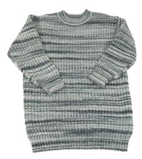 Šedo-bílé melírované pletené šaty C&A