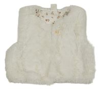 Bílá kožešinová podšitá vesta H&M