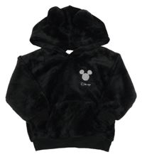 Černá plyšová mikina s Mickeym a kapucí H&M