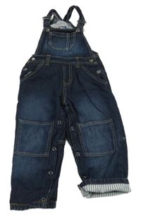 Tmavomodré laclové rifle s kapsami Lupilu