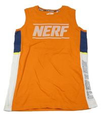Oranžovo-bílé tílko s nápisem - Nerf C&A