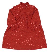 Červené puntíkaté šaty s mašlí shein