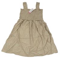 Nové - pískové vzorované šaty s žabičkováním Pep&Co