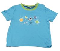 Modré tričko s kosmonautem a planetami Impidimpi