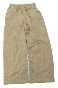 Béžové melírované wide leg rifle H&M