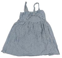 Modro-bílé pruhované šaty s mašlí Primark