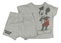 2set - Šedé tričko s Mickeym + šedé baggy kraťasy George