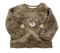 Hnědá plyšová mikina s čumákem zn. C&A