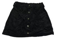 Černá manšestrová sukně s páskem Next