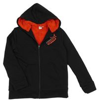 Černo-červená propínací zateplená mikina s logem a kapucí Puma