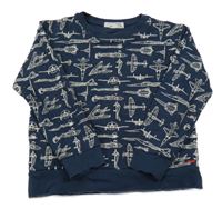 Tmavomodrá mikina s raketami 